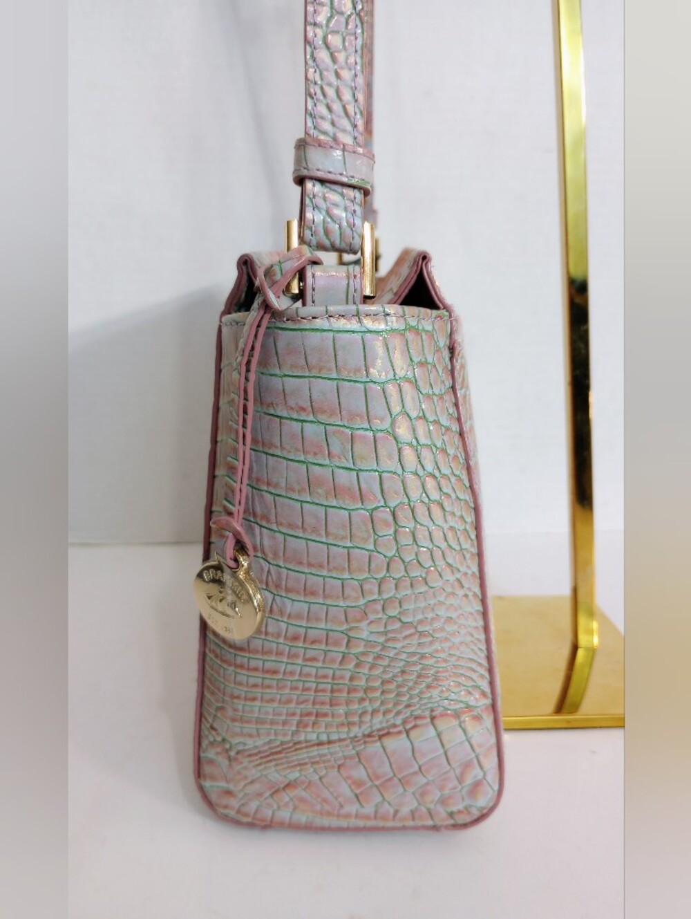 NWT Brahmin Hillary, Flirty Ombre Melbourne Crocodile Embossed Leather Crossbody - Picture 10 of 13